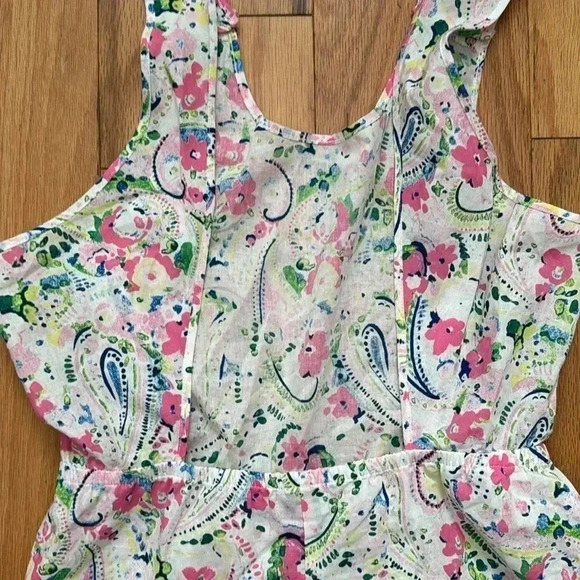 Crown & Ivy Kids Pink Paisley Romper/Swim Cover-up size XL - Picture 6 of 8